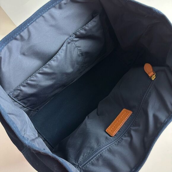 Polo Ralph Lauren Canvas Tote Bag Navy With Pink Fuchsia Pony Embroidered RARE - Picture 10 of 14